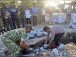 Kapolsek Pebayuran Hadiri Peletakan Batu Pertama Koperasi Desa Merah Putih di Karangreja