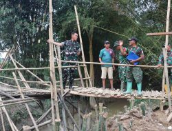 Dandim 0509/Kab Bekasi Kawal Program Presiden Prabowo Subianto Lewat Pembangunan Jembatan Gantung Perintis Garuda